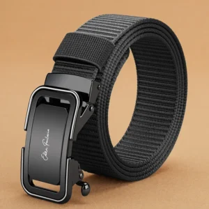 Fashion Men's Belt, Men’s Designer Belts  Alloy Automatic Buckle, Canvas Belt, Sports Belt, Large Size 110-160cm Automatic Belt