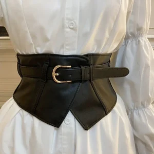 Belt women fashion with dress overcoat design elastic elastic elastic belt black niche with wide version of the belt