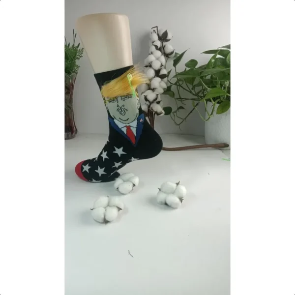 Elitelement Trump Socks with Hair 2024 Trump Hair Socks Gift - Image 2