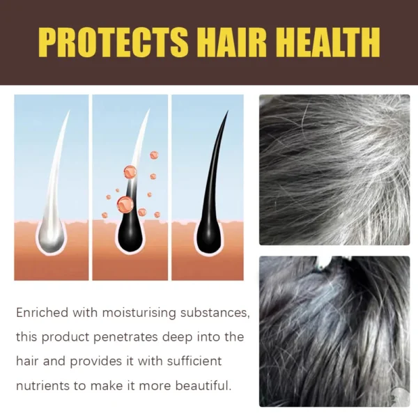 New Hair color shampoo 3 in 1 makes hair instantly from white to brown natural hair color protective sleeve for women 100ML - Image 4