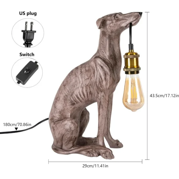 Resin Dog Table Light Modern Dog Desk Light Fixture E26 for Dining Living Room Bedroom Bar Cafe Decorative Lamp - Image 6