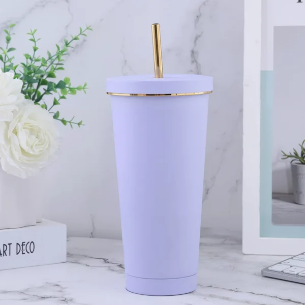 25oz Insulated Water Bottle, Wide Mouth Stainless Steel Tumbler With Lid, Leak Proof Double Wall Vacuum Flask, 24h Cold, Silicon - Image 5