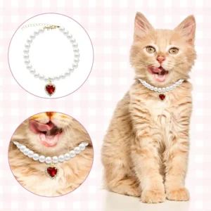 Pet Pearl Collar Dog Princess Necklace Cat Jewelry Cute Collar Puppy Accessories Dog Kitten Chain Chihuahua Wedding Jewelry Gift