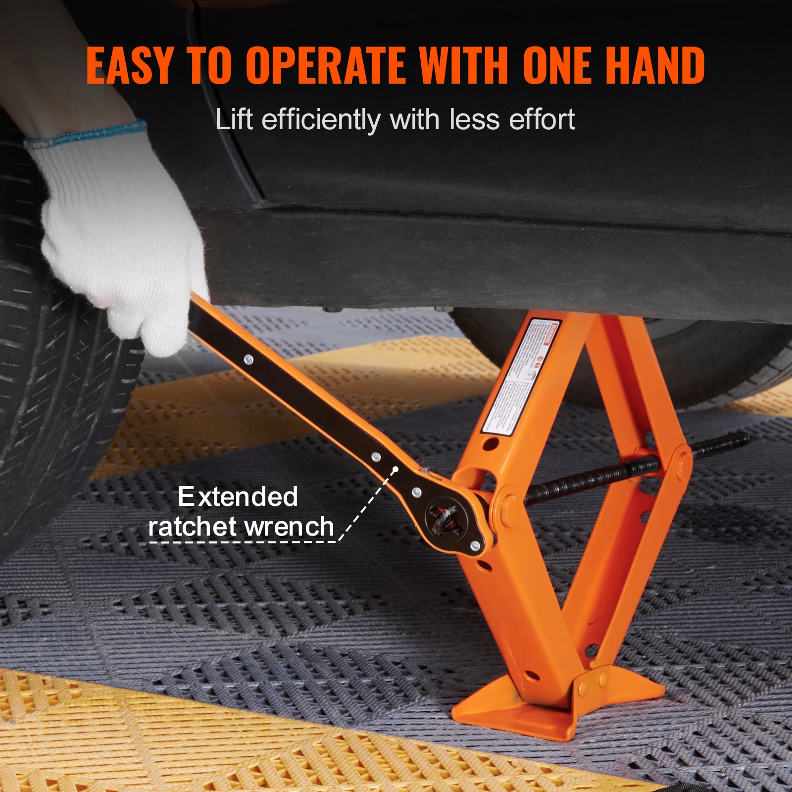 SucceBuy Scissor Jack 2.5 Ton/5512 lbs Scissor Car Jack 3.7"-17.1" Lifting Range Scissor Lift Jack Portable Tire Jack for Car - Image 5