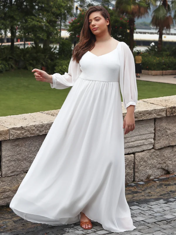 Women's Sexy Lace Maxi Evening dress Gown Off Shoulder Lantern Sleeve High Waist Women Dress Flowy Hem White Elegant Long Dress
