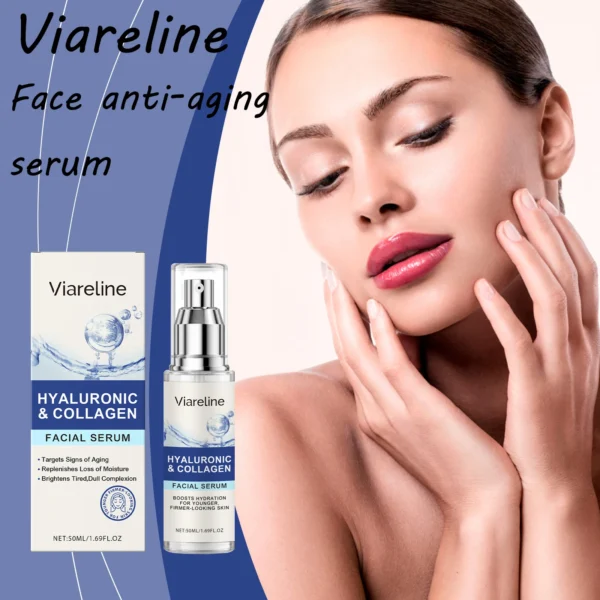 Viareline Hyaluronic Acid Face Serum Improve Skin Luster Lasting Moisturizing Anti-aging Fade Fine Line Smoothing Face Serum