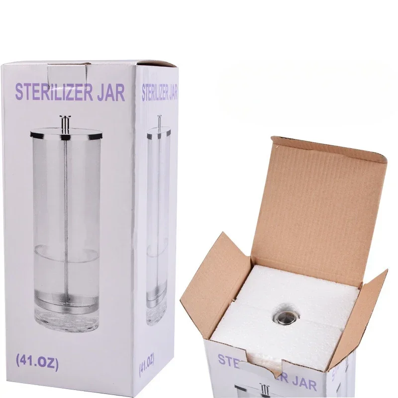 Sterilizer Jar Comb Sterilization Tank Barber Glass Cleaning Spa Eyelash Extensions Nail Tool Barber Sanitizing Disinfection - Image 4