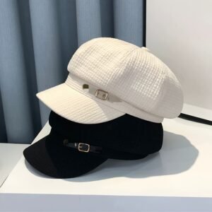 1pc Elegant Classic Newsboy Hat Lightweight Breathable Cap Solid Color Fashionable Hats For Women