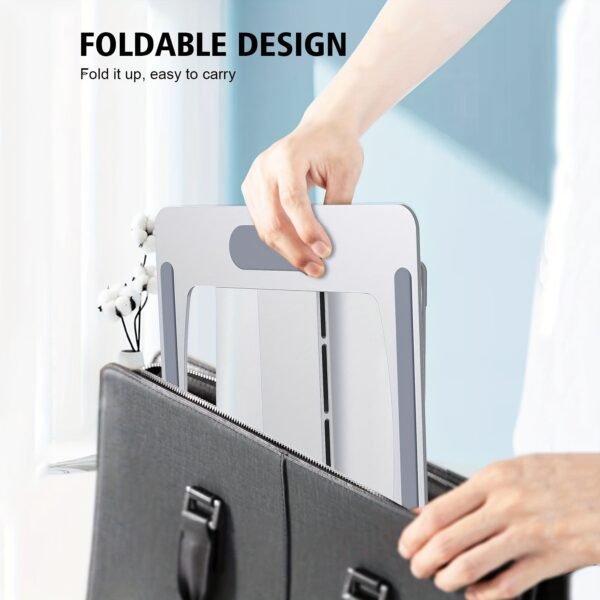 Adjustable Aluminum Laptop Stand for 10-16 Inch Laptops, Ergonomic Foldable Computer Stand, Silver or Black - Image 3