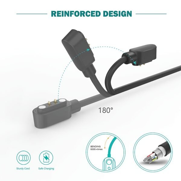 Universal Smart Watch Charger Cable - Compatible with 2.5mm/2.8mm/4mm Smartwatches, Fast and Efficient Magnetic Charging, Durable Cord, Multi-Device Support, Travel-Friendly Design - Image 3