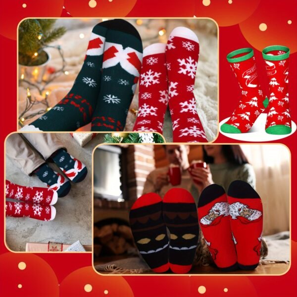 30 Pairs Christmas Winter Socks in Bulk Xmas Soft Colorful Warm Men Socks Unisex Novelty Cotton Crew Socks 30 Styles - Image 4