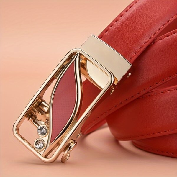 Stylish Rhinestone Embellished Pu Leather Belt - Classic Automatic Buckle, Fashionable Waist Accessory for Women, Jeans, Skirts, and Dresses, Perfect for Everyday Wear and Special Occasions - Image 5
