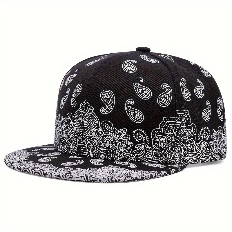 Vibrant Hip Hop Paisley Print Snapback Hat - Classic Solid Color Unisex Baseball Cap with Adjustable Strap and Lightweight Design - Perfect Dad Hats for Women and Men - Image 3