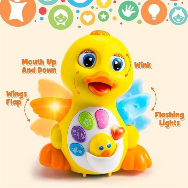 Musical Toys For Toddlers 1 2 3 Year Old, Baby Toys Duck, Dancing Walking Duck Toy With Music And Lights, Kids' Musical Instruments, Light Up Learning Toys, Learning Toy For Baby Kids - Image 5