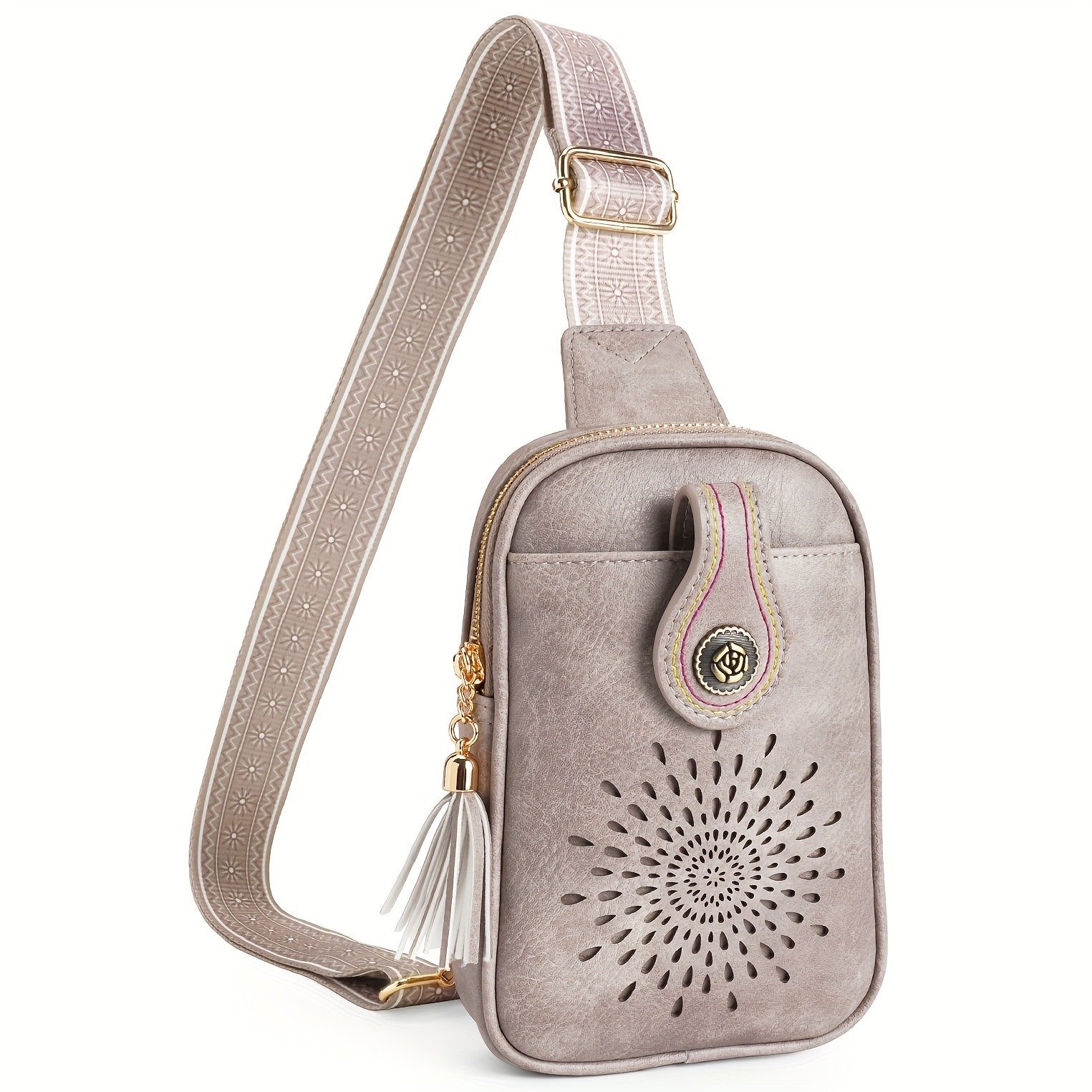 Small Vegan Leather Sling Bag, Fanny Packs Phone Purse Crossbody Bags for Women Chest Bag - Image 11