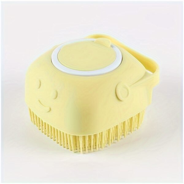 1pc Pet Shampoo Brush, Silicone Massage Rubber Bath Comb With Shampoo Storage For Dog & Cat Grooming Tool - Image 5