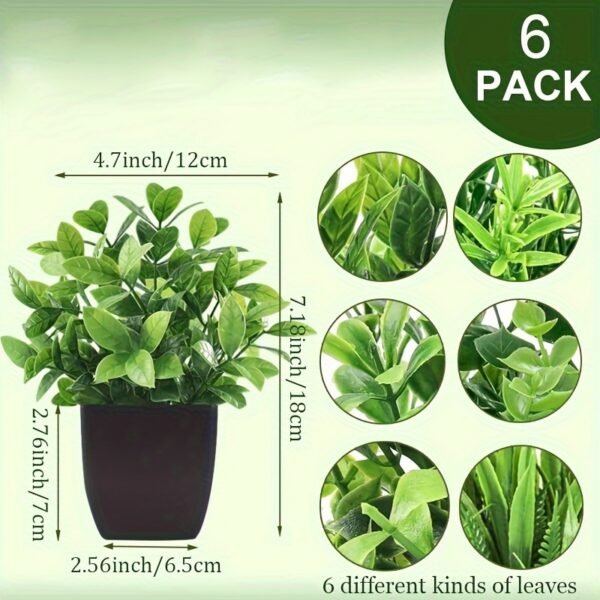6/8 Packs Fake Plants Small Artificial Faux Potted Plants for Home Office Farmhouse Bathroom Bedroom Decor Indoor - Image 4