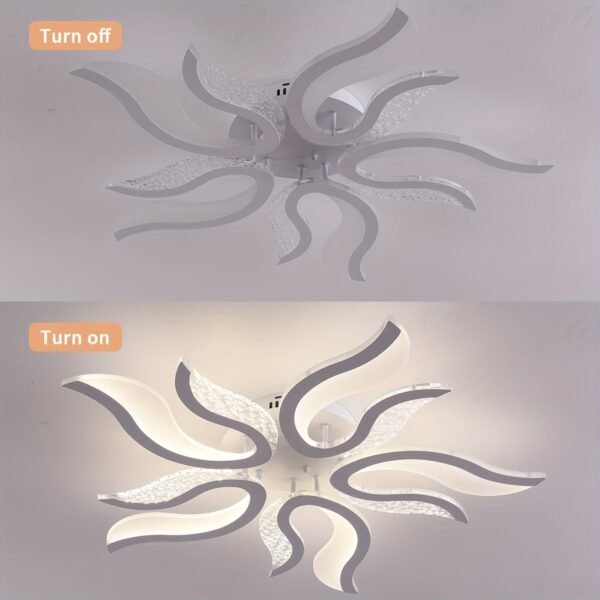 LED Ceiling Light Dimmable Modern Ceiling Lamps with Remote, Flame Shape LED Chandelier Light Fixture for Living Room Dining Room Bedroom Decorative Lamp, 3 Color/3000-6500K - Image 7