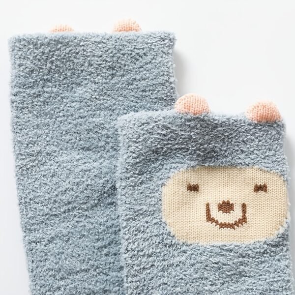 4 Pairs of Soft & Cozy Coral Fleece Baby Socks - Warm, Non-Slip, and Adorable Stockings for Toddlers and Kids - Perfect for Winter and Indoor Play - Image 9