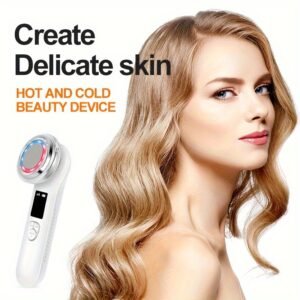 1pc Multifunctional Facial Beauty Massager, USB Rechargeable Hot and Cold Skin Care Device, 7-in-1 Pore Cleansing Tool, Plastic Material, Low Voltage Operation, Ideal Christmas Gift for Girlfriend or Wife, Facial Skincare Tool | Modern Skincare Tool | Mul