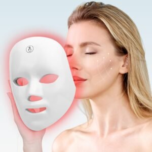 7-Color LED Facial Mask with Rechargeable Battery - USB-Powered, Fragrance-Free Skincare Tool for All Light Beige Types, Ergonomic Design for Home Use, Christmas Gift Idea, Skincare Routine, Sleek Beauty Device, Highquality Build