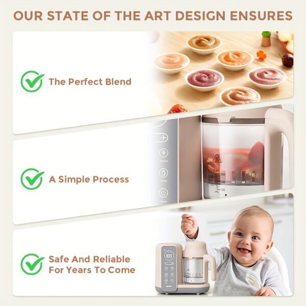 Multi-function Baby Food Maker, One Click Rotary And Press Control Complementary Food Machine, Healthy Baby Food Machine Nutritional Steamer, Food Processor, Steam Mud Mixer, The Perfect Gift For Christmas, Halloween And New Parent - Image 10