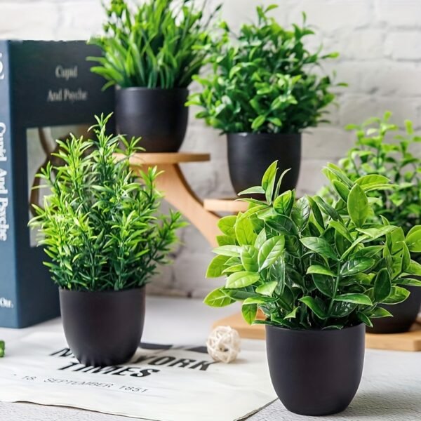 6/8 Packs Fake Plants Small Artificial Faux Potted Plants for Home Office Farmhouse Bathroom Bedroom Decor Indoor - Image 7