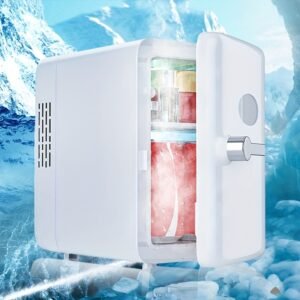 Portable Mini Fridge - 1.06gal/6 Can Cooler & Warmer - Perfect For Skincare, Beverage, Home, Office & Car - Great Gift Idea!