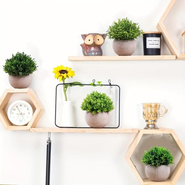 4 Pcs Artificial Fake Plants - Indoor Greenery Faux Plants for Home Office Farmhouse Living Room Wall Decor - Image 2