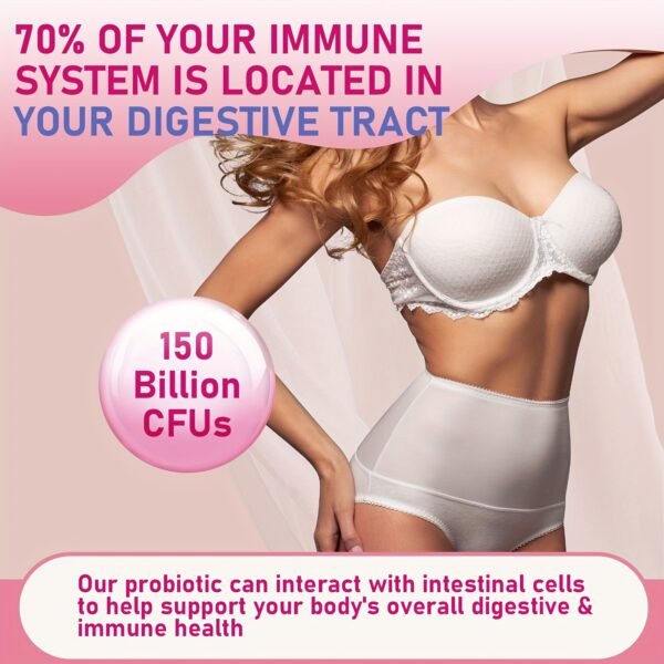 150 Billion CFUs Probiotic, Probiotics For Women Digestive Health, Vaginal Probiotics For Urinary Tract Health, PH Balance, 60 Capsules - Image 5