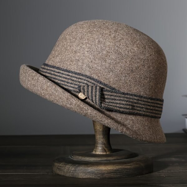 Elegant Rolled Brim Wool Fedoras Classic British Style Felt Hats Vintage Foldable Cloche Hats For Women Autumn & Winter - Image 5