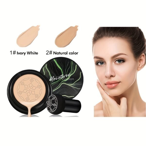 2pcs Mushroom CC Cream Hydrating Waterproof Long Lasting Air Cushion BB Cream Pore Invisible Face Makeup Foundation - Image 3