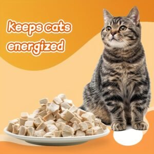 Meaty Feast (5 Ounce) Freeze Dried Chicken Cat & Dog Treats, High Protein Grain Free Pet Training Treats, Single Ingredient Chicken Cube Cat&Dog Treats.