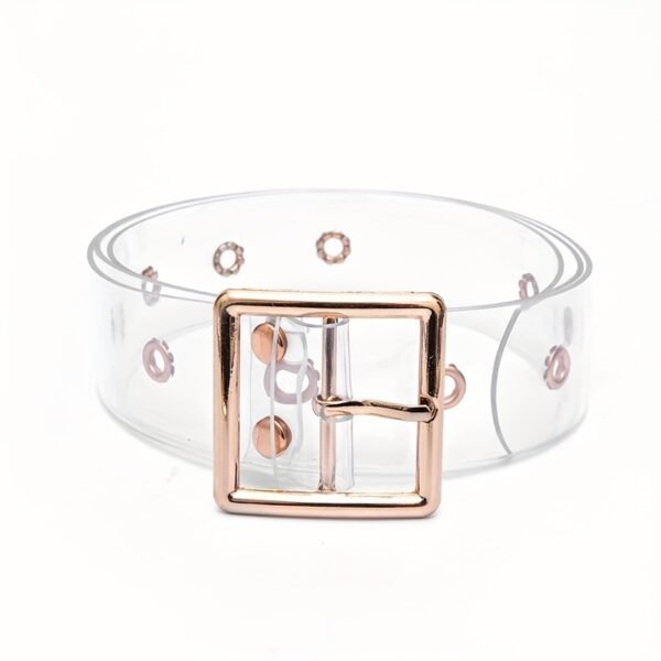 Stylish Heart Buckle Waist Belt - Transparent, Hollow Out, Eyelet Design, Adjustable, Casual, Chic - Decorative Dress Girdle for Women, Jeans Pants Accessories - Image 5