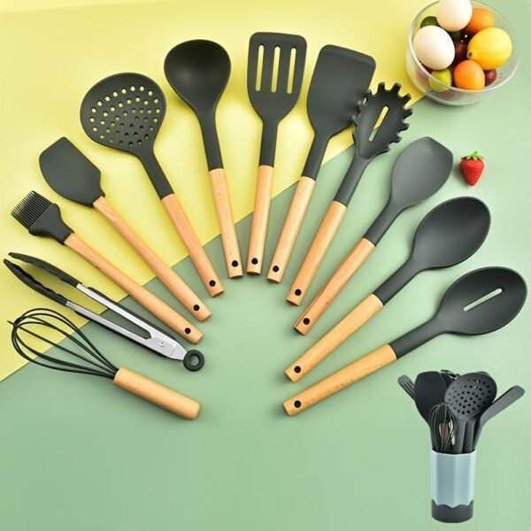 Silicone Kitchen Utensil Set - Durable, Non-Stick Cooking Tools for Home & Restaurant Use - Image 2