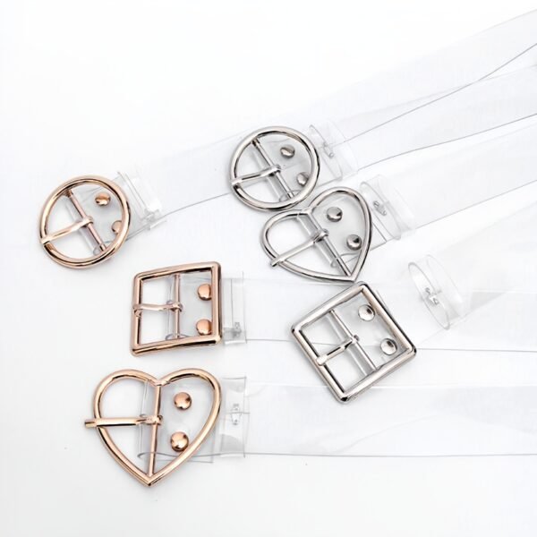 Stylish Heart Buckle Waist Belt - Transparent, Hollow Out, Eyelet Design, Adjustable, Casual, Chic - Decorative Dress Girdle for Women, Jeans Pants Accessories - Image 8