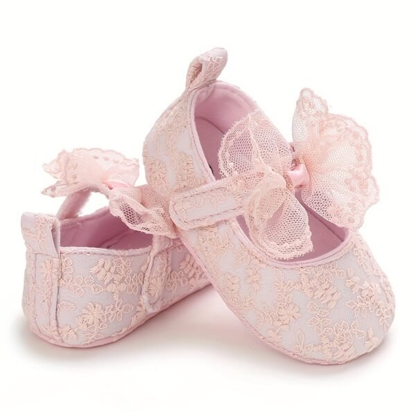 Adorable & Breathable Lace Bow Tie Mary Jane Shoes for Baby Girls - Assorted Colors! - Image 11
