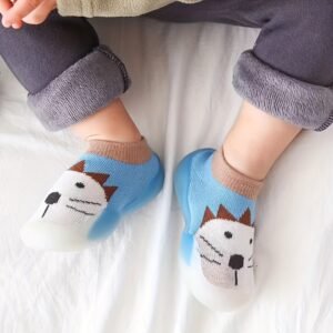 Cute Cartoon Comfortable Slip On Sock Shoes For Baby Girls, Breathable Non Slip Walking Shoes For Indoor Outdoor, All Seasons