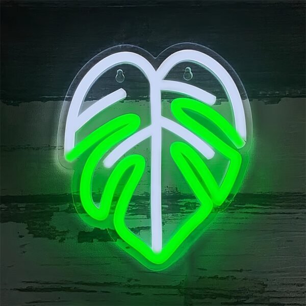 Monstera Deliciosa Neon Light, Two Colors: Green and Cool White, USB Powered with Button Switch, for Holiday Decorations, Home Decoration, Birthday Parties, Night Lighting - Image 5
