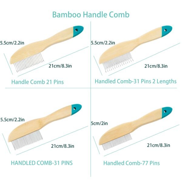 [Lightweight Bamboo Pet Grooming] 1pc Stainless Steel Double-Sided Pet Brush, Comfortable Round Head Comb, Lightweight Bamboo Handle, Quality Build for Dog Grooming and Hair Care - Image 16