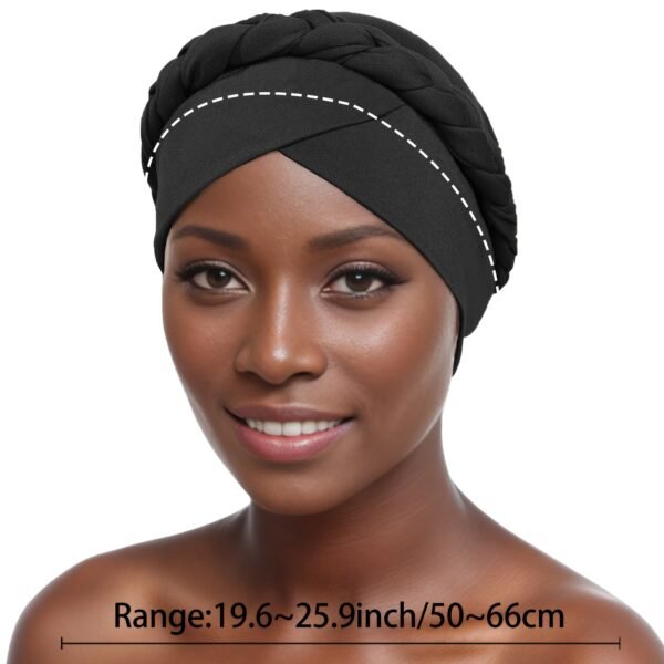 3pcs/set Vintage Braided Boho Head Wraps - Elastic and Breathable Forehead Turban Hats for Women - Perfect for Ramadan, Chemo, and Everyday Wear - Image 5