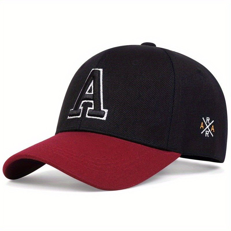 Simple Unisex Adjustable Baseball Cap - Letter A Embroidery Hip Hop Dad Hats for Women & Men - Image 3