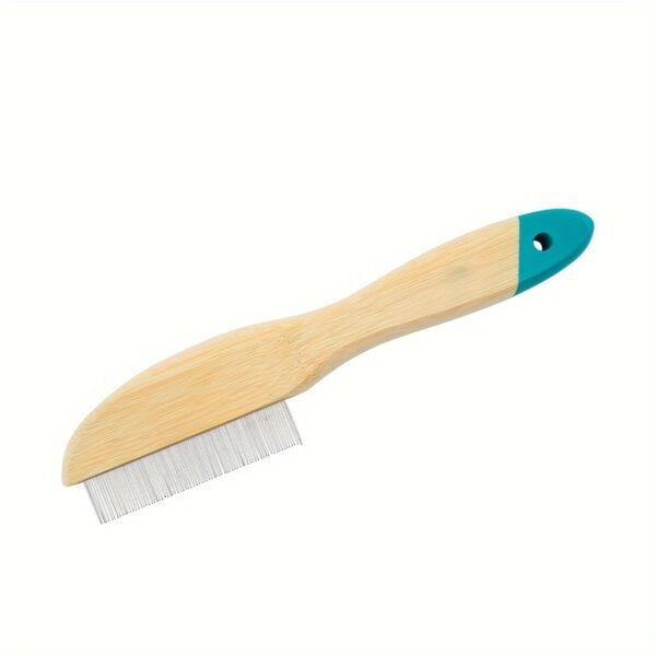 [Lightweight Bamboo Pet Grooming] 1pc Stainless Steel Double-Sided Pet Brush, Comfortable Round Head Comb, Lightweight Bamboo Handle, Quality Build for Dog Grooming and Hair Care - Image 8