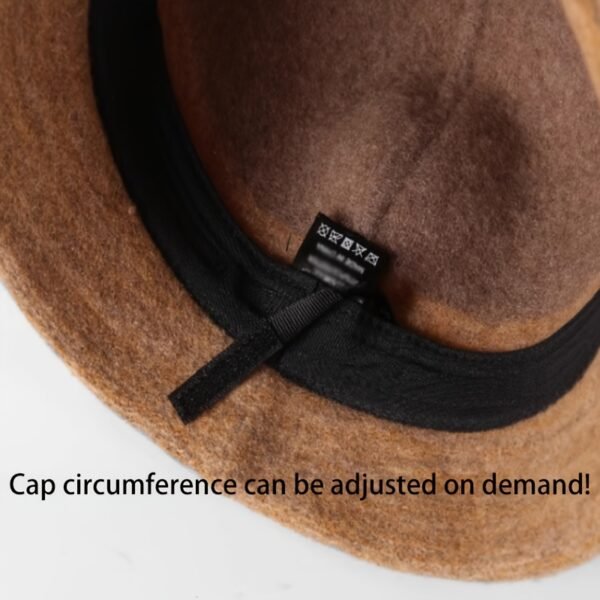 Color Block Striped Wool Bucket Hat Elegant Rolled Brim French Style Basin Hat Lightweight Fedoras Felt Hats For Women Autumn & Winter - Image 8