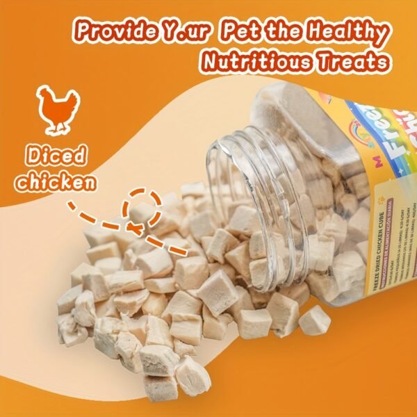 Meaty Feast (5 Ounce) Freeze Dried Chicken Cat & Dog Treats, High Protein Grain Free Pet Training Treats, Single Ingredient Chicken Cube Cat&Dog Treats. - Image 3