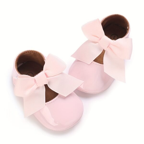 Trendy Elegant Bowknot Mary Jane Shoes For Baby Girls, Comfortable Lightweight Non Slip Soft Flat Sole Shoes For Indoor Outdoor Party, Spring And Autumn - Image 11