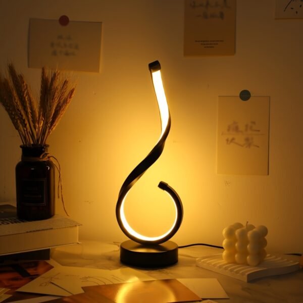 1pc Modern USB Three-Color Dimming Iron Table Light, Simple Desktop Decorative Lamp with Adjustable Brightness - Image 10