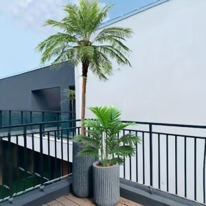 1pc 20" Fake Plants, Large Tropical Palm Tree, Artificial Monstera Faux Plant Tree In Pot For Indoor Outdoor Home Office Garden Decoration