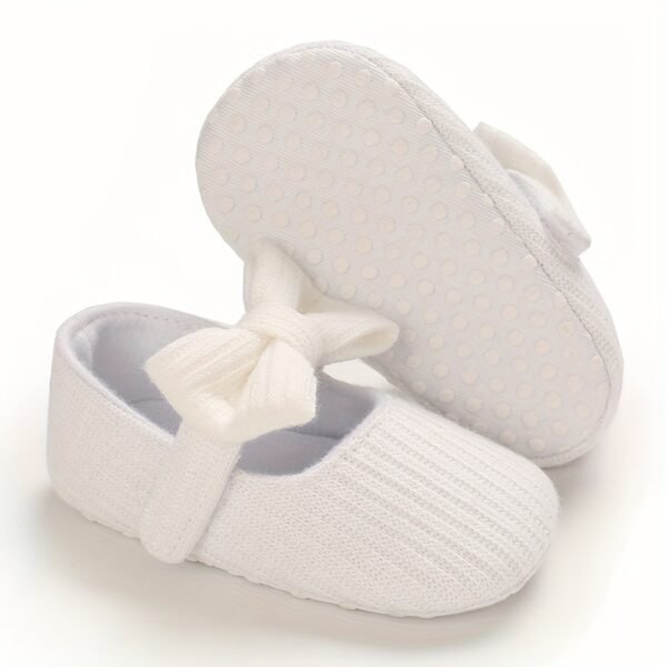 Chic Embroidered Stripe Mary Jane Crib Shoes for Baby Girls - Lightweight, All-Season Comfort with Easy Hook-and-Loop Fastener - Image 10