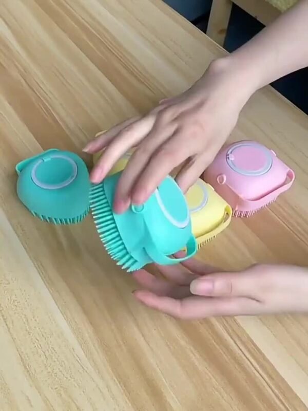 1pc Pet Shampoo Brush, Silicone Massage Rubber Bath Comb With Shampoo Storage For Dog & Cat Grooming Tool - Image 12